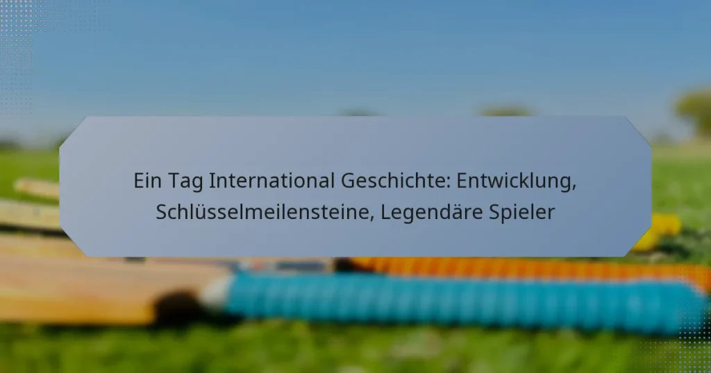 Ein Tag International Geschichte: Entwicklung, Schlüsselmeilensteine, Legendäre Spieler