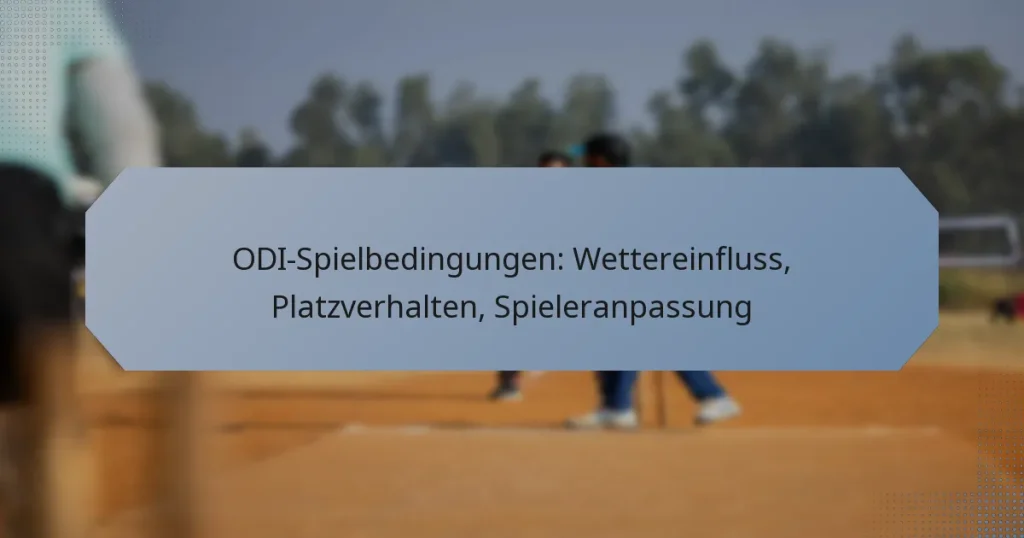 ODI-Spielbedingungen: Wettereinfluss, Platzverhalten, Spieleranpassung