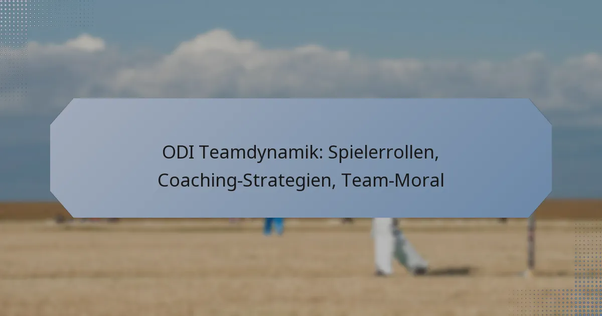 ODI Teamdynamik: Spielerrollen, Coaching-Strategien, Team-Moral