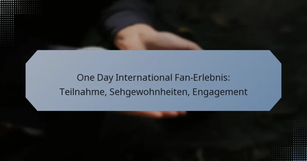 One Day International Fan-Erlebnis: Teilnahme, Sehgewohnheiten, Engagement