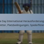One Day International Herausforderungen: Wetter, Platzbedingungen, Spielerfitness