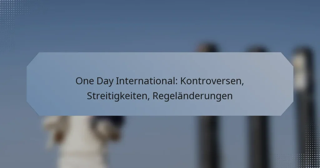 One Day International: Kontroversen, Streitigkeiten, Regeländerungen