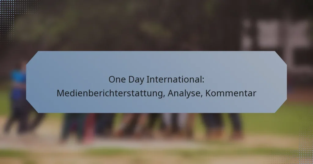 One Day International: Medienberichterstattung, Analyse, Kommentar