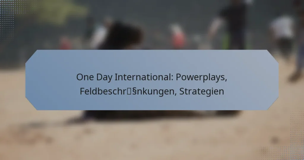 One Day International: Powerplays, Feldbeschränkungen, Strategien