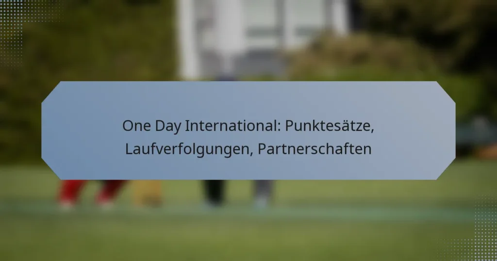 One Day International: Punktesätze, Laufverfolgungen, Partnerschaften