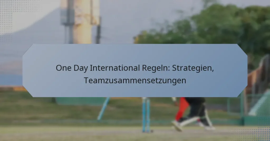 One Day International Regeln: Strategien, Teamzusammensetzungen