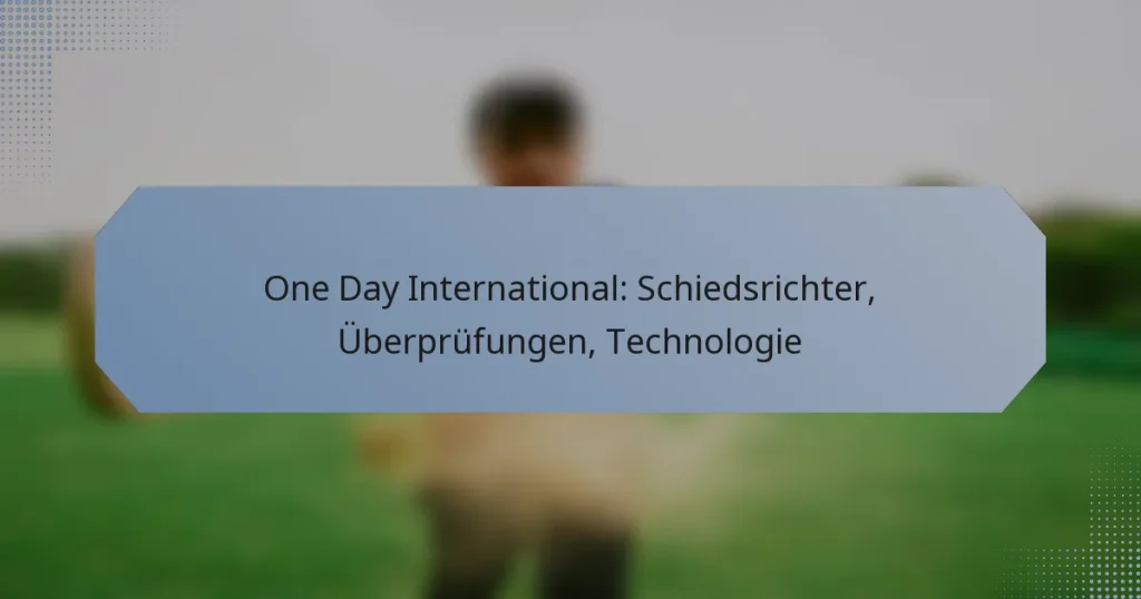 One Day International: Schiedsrichter, Überprüfungen, Technologie