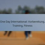 One Day International: Vorbereitung, Training, Fitness