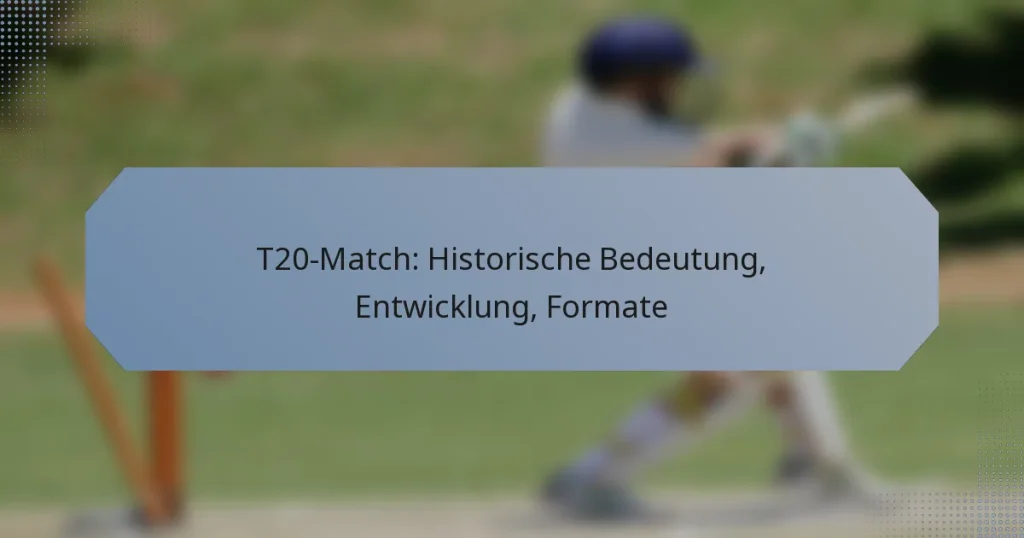 T20-Match: Historische Bedeutung, Entwicklung, Formate