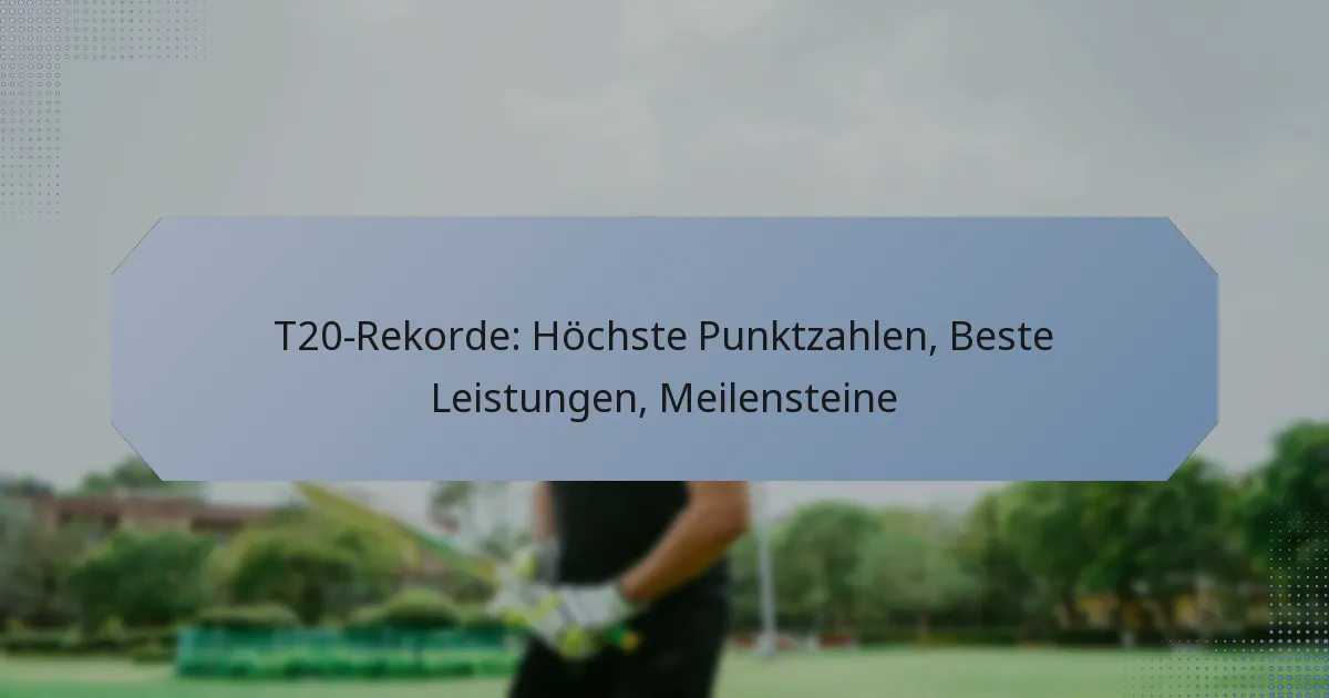 T20-Rekorde: Höchste Punktzahlen, Beste Leistungen, Meilensteine