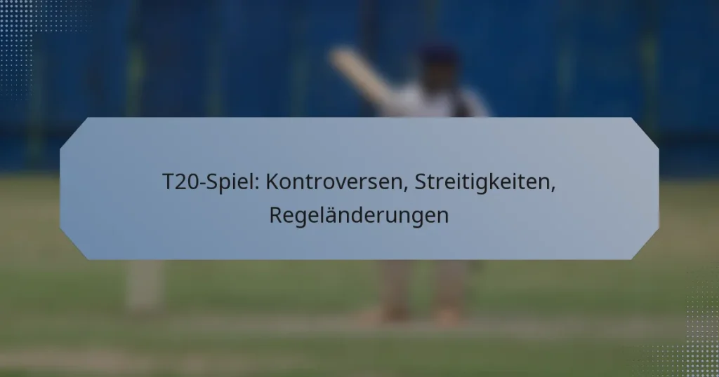 T20-Spiel: Kontroversen, Streitigkeiten, Regeländerungen