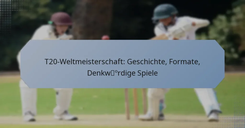 T20-Weltmeisterschaft: Geschichte, Formate, Denkwürdige Spiele