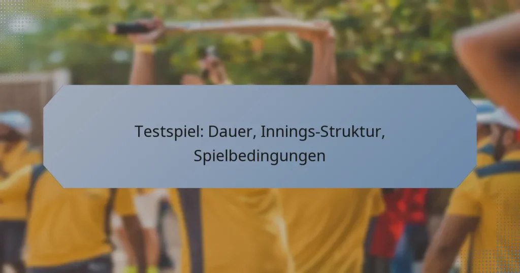 Testspiel: Dauer, Innings-Struktur, Spielbedingungen