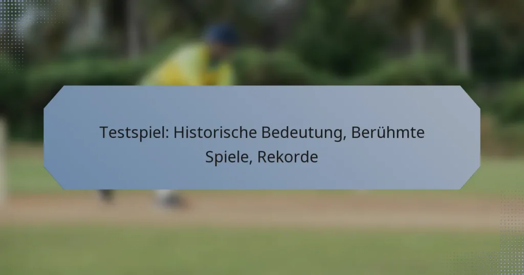 Testspiel: Historische Bedeutung, Berühmte Spiele, Rekorde