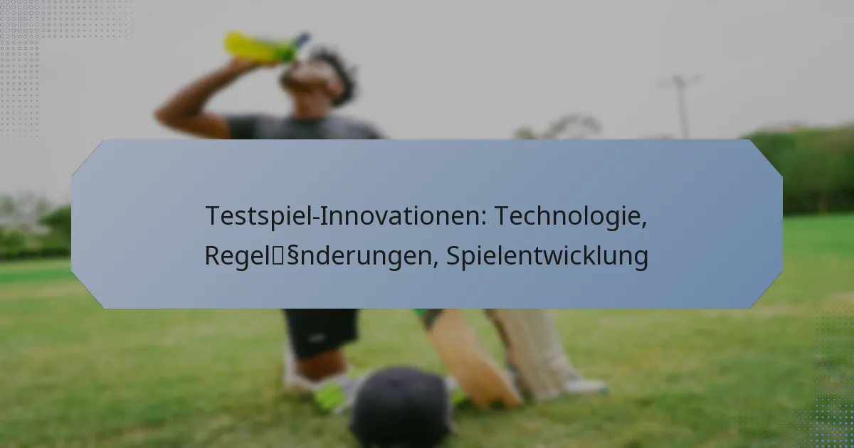 Testspiel-Innovationen: Technologie, Regeländerungen, Spielentwicklung