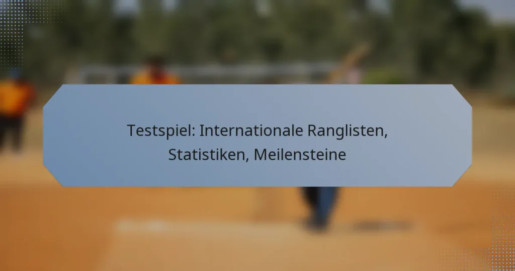 Testspiel: Internationale Ranglisten, Statistiken, Meilensteine