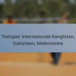 Testspiel: Internationale Ranglisten, Statistiken, Meilensteine