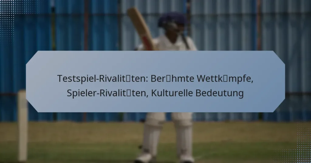 Testspiel-Rivalitäten: Berühmte Wettkämpfe, Spieler-Rivalitäten, Kulturelle Bedeutung