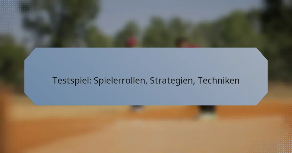 Testspiel: Spielerrollen, Strategien, Techniken