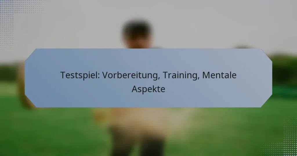Testspiel: Vorbereitung, Training, Mentale Aspekte