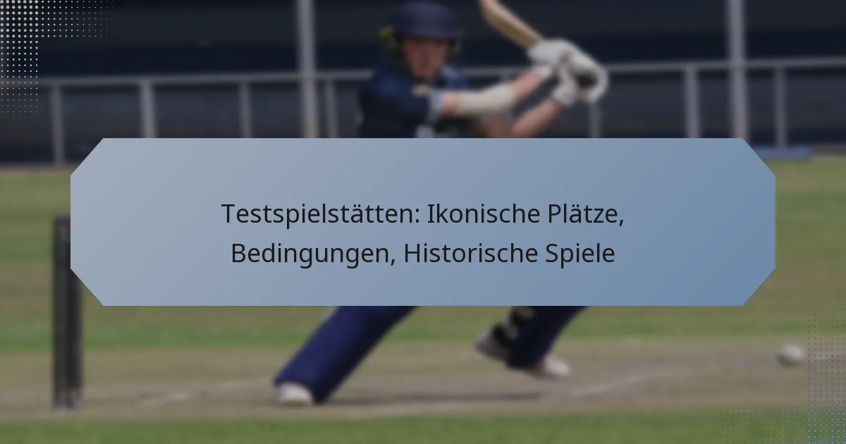 Testspielstätten: Ikonische Plätze, Bedingungen, Historische Spiele