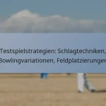 Testspielstrategien: Schlagtechniken, Bowlingvariationen, Feldplatzierungen