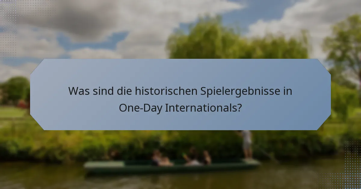 Was sind die historischen Spielergebnisse in One-Day Internationals?