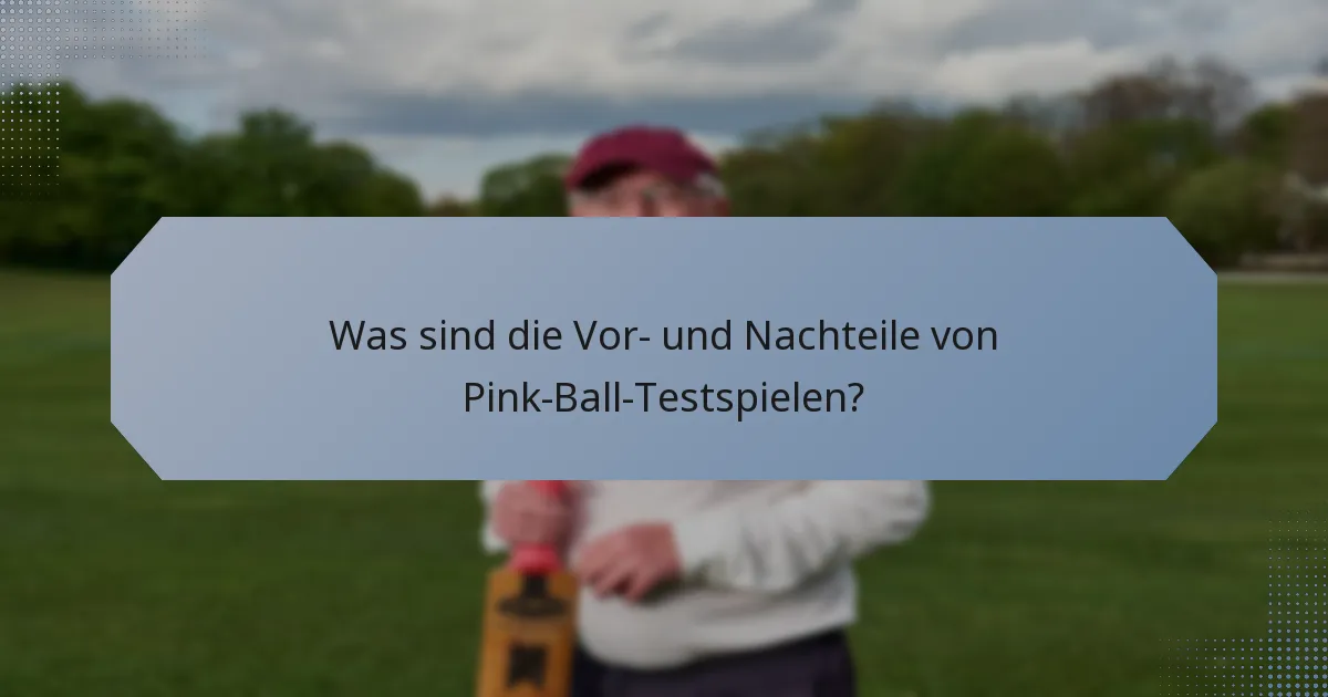 Was sind die Vor- und Nachteile von Pink-Ball-Testspielen?
