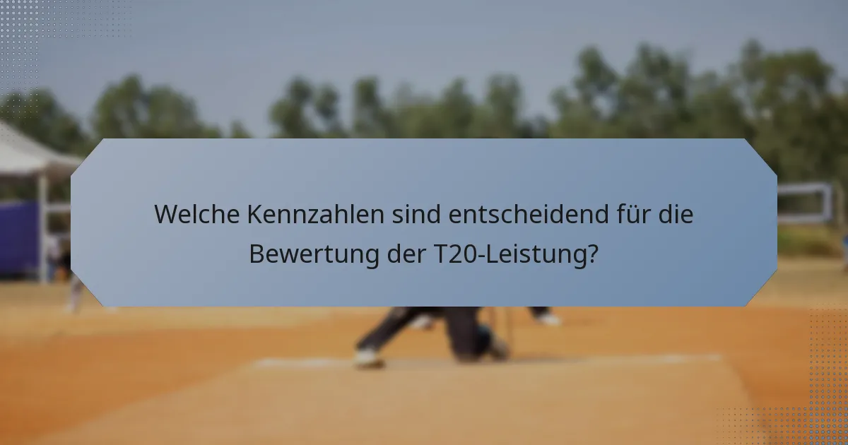 Welche Kennzahlen sind entscheidend für die Bewertung der T20-Leistung?