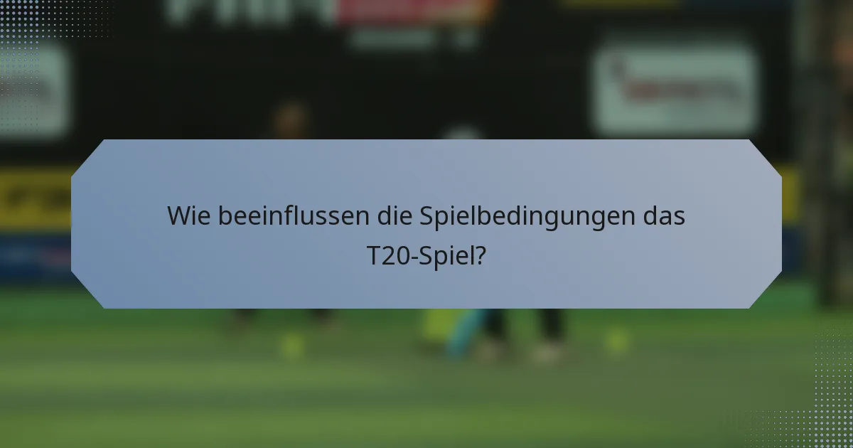 Wie beeinflussen die Spielbedingungen das T20-Spiel?