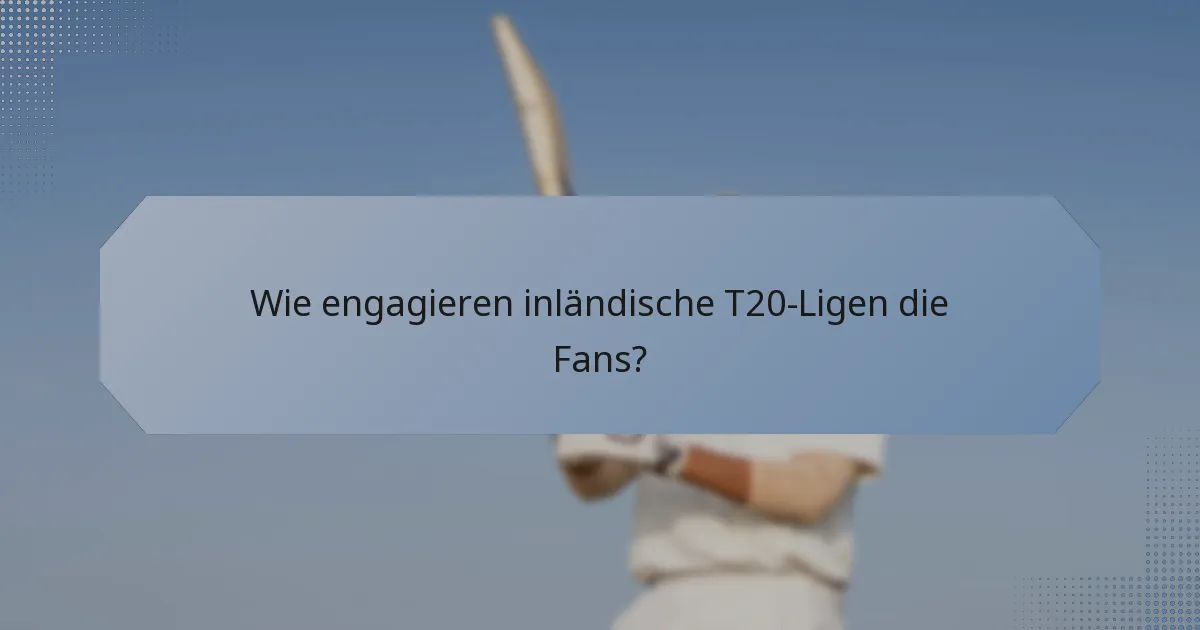 Wie engagieren inländische T20-Ligen die Fans?