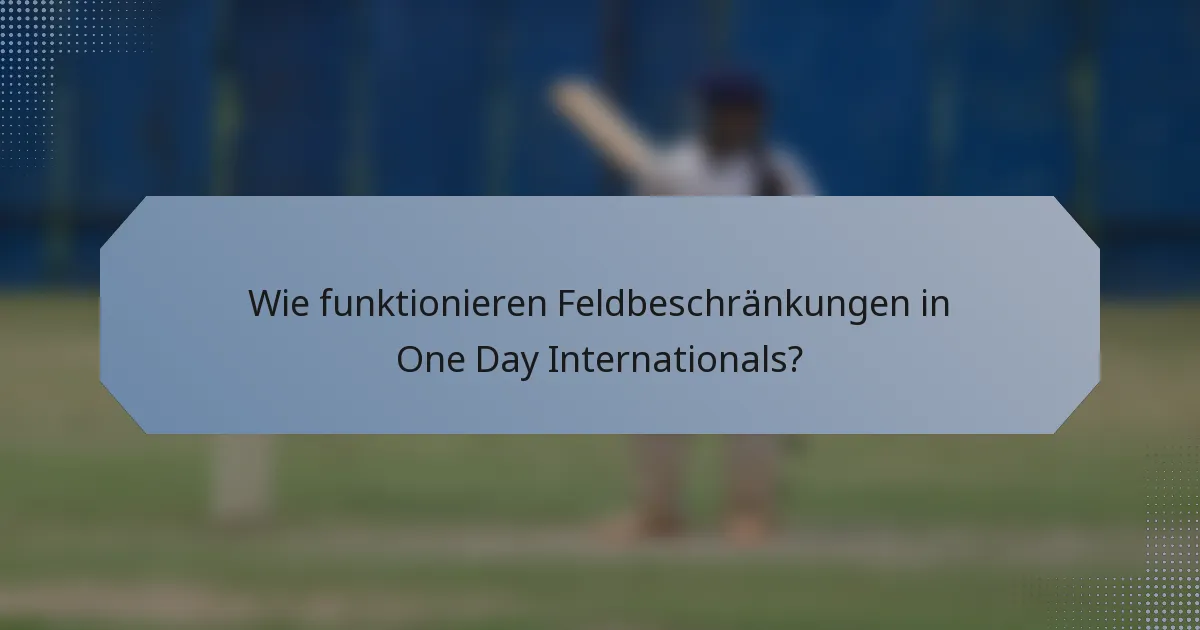 Wie funktionieren Feldbeschränkungen in One Day Internationals?