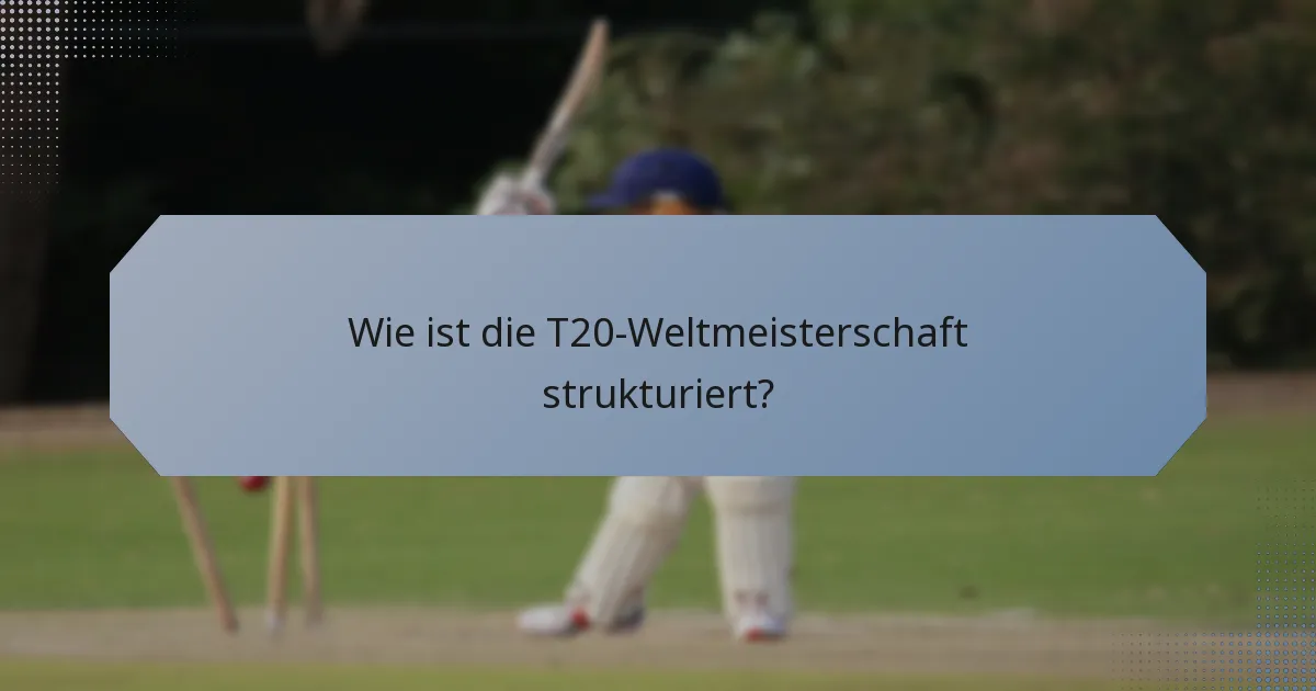 Wie ist die T20-Weltmeisterschaft strukturiert?
