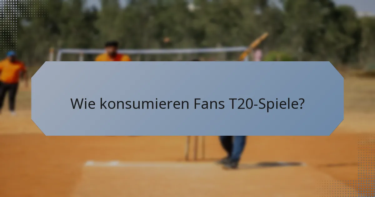 Wie konsumieren Fans T20-Spiele?