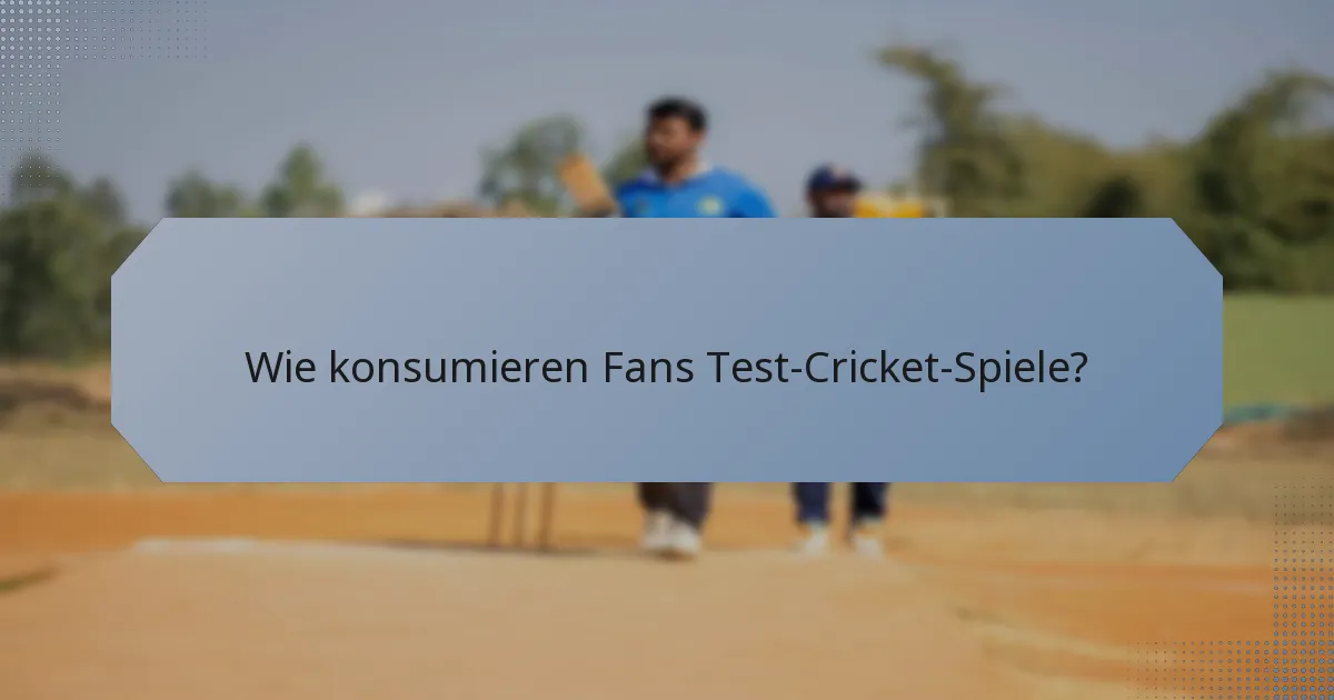 Wie konsumieren Fans Test-Cricket-Spiele?