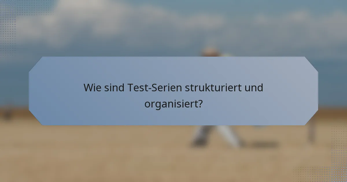 Wie sind Test-Serien strukturiert und organisiert?