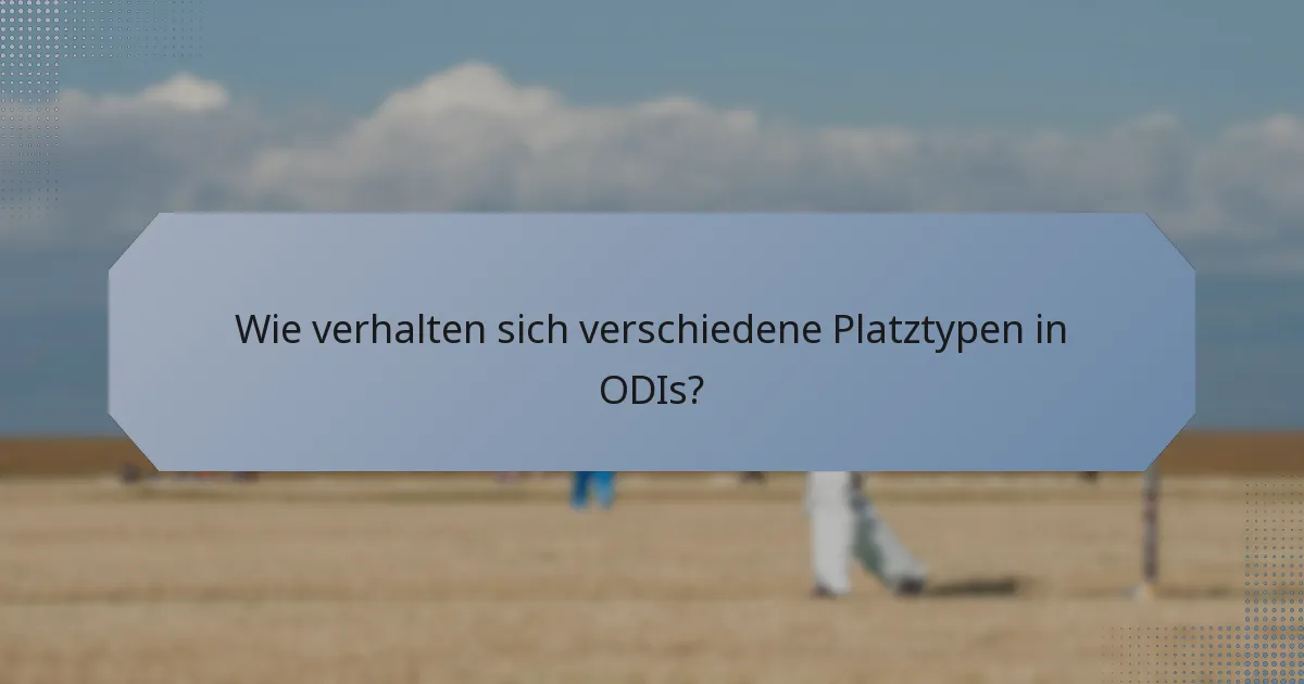 Wie verhalten sich verschiedene Platztypen in ODIs?
